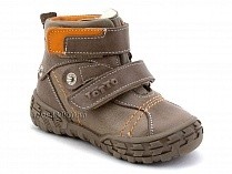 248-134,88,85 Тотто (Totto), ботинки демисезонные утепленные, байка, коричневый, бежевый, оранжевый, кожа. в Уфе