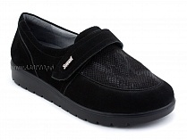 231115 Сурсил-Орто (Sursil-Ortho), туфли для взрослых, черные, кожа, стрейч ткань, полнота 6 в Уфе