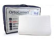 ORTOCORRECT Classic М 58*37см, валики 11/9см. Подушка ортопедическая с эффектом памяти, белый в Уфе
