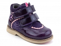 319-3 (21-25) Твики (Twiki) ботинки демисезонные детские ортопедические профилактические утеплённые, кожа, нубук, байка, фиолетовый в Уфе