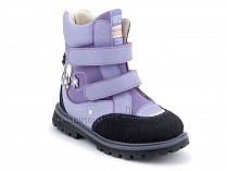 504 (26-30) Твики (Twiki) ботинки детские зимние ортопедические профилактические, кожа, нубук, натуральная шерсть, сиреневый в Уфе