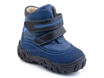 521-12 (21-26) Твики (Twiki) ботинки детские зимние ортопедические профилактические, кожа, натуральная шерсть, джинсово-черный в Уфе