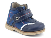 202-3 Твики (Twiki), ботинки демисезонные детские ортопедические профилактические на флисе, флис, кожа, нубук, синий в Уфе