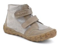201-191,138 Тотто (Totto), ботинки демисезонние детские профилактические на байке, кожа, серо-бежевый в Уфе