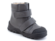 3381-721 Тотто (Totto), ботинки детские утепленные ортопедические профилактические, байка, кожа, серый в Уфе