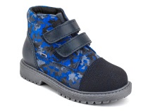 201-721 (26-30) Бос (Bos), ботинки детские утепленные профилактические, байка,  кожа,  синий, милитари в Уфе