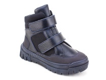 35141Ш ШагоВита (Shagovita), ботинки детские зимние ортопедические профилактические, кожа, текстиль,  шерсть, темно-синий в Уфе