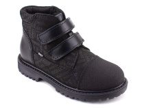 201-125 (31-36) Бос (Bos), ботинки детские утепленные профилактические, байка, кожа, нубук, черный, милитари в Уфе