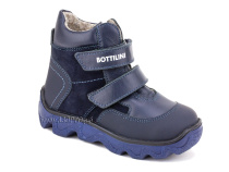 BL-271(50) Боттилини (Bottilini), ботинки  детские демисезонные  ортопедические профилактические, кожа, нубук, байка, темно-синий в Уфе
