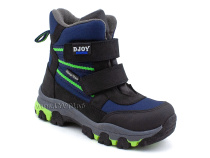 061-111-160 (26-30) Джойшуз (Djoyshoes) ботинки  ортопедические профилактические мембранные утеплённые, флис, мембрана, нубук, темно-синий, черный в Уфе