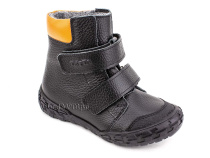 338-701,15 Тотто (Totto) ботинки детские  ортопедические профилактические, байка, кожа, черный, оранжевый в Уфе