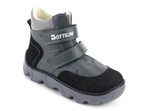 BL-271(3) Боттилини (Bottilini), ботинки  детские демисезонные ортопедические профилактические, кожа, байка, серый в Уфе