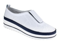 K231-R-LX-16-A (41-43) Кумфо (Kumfo) туфли для взрослых, перфорированная кожа, белый, синий в Уфе